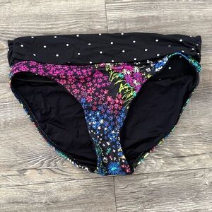 Vitamin A Bikini Bottom Size S Black Polka Dot Floral